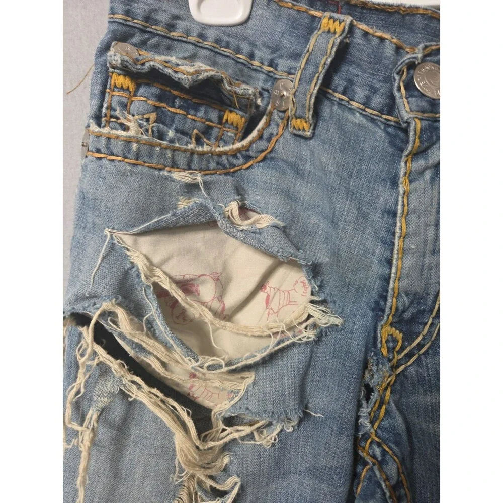Vintage True Religion Ricky Super T Made in USA Distressed Jeans Size 38